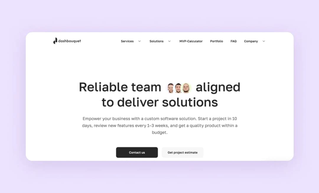 Dashbouquet Development's main page
