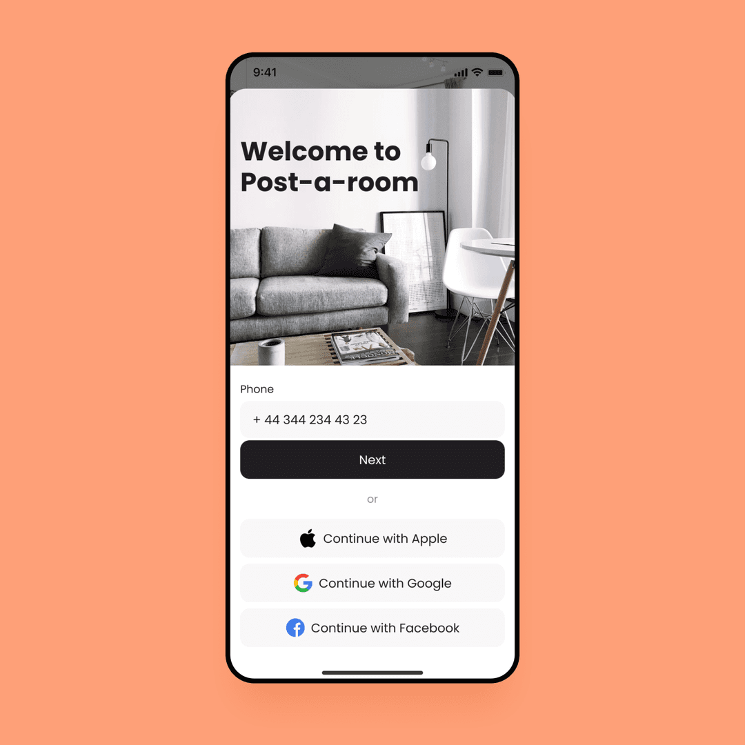 Post-a-room signup example