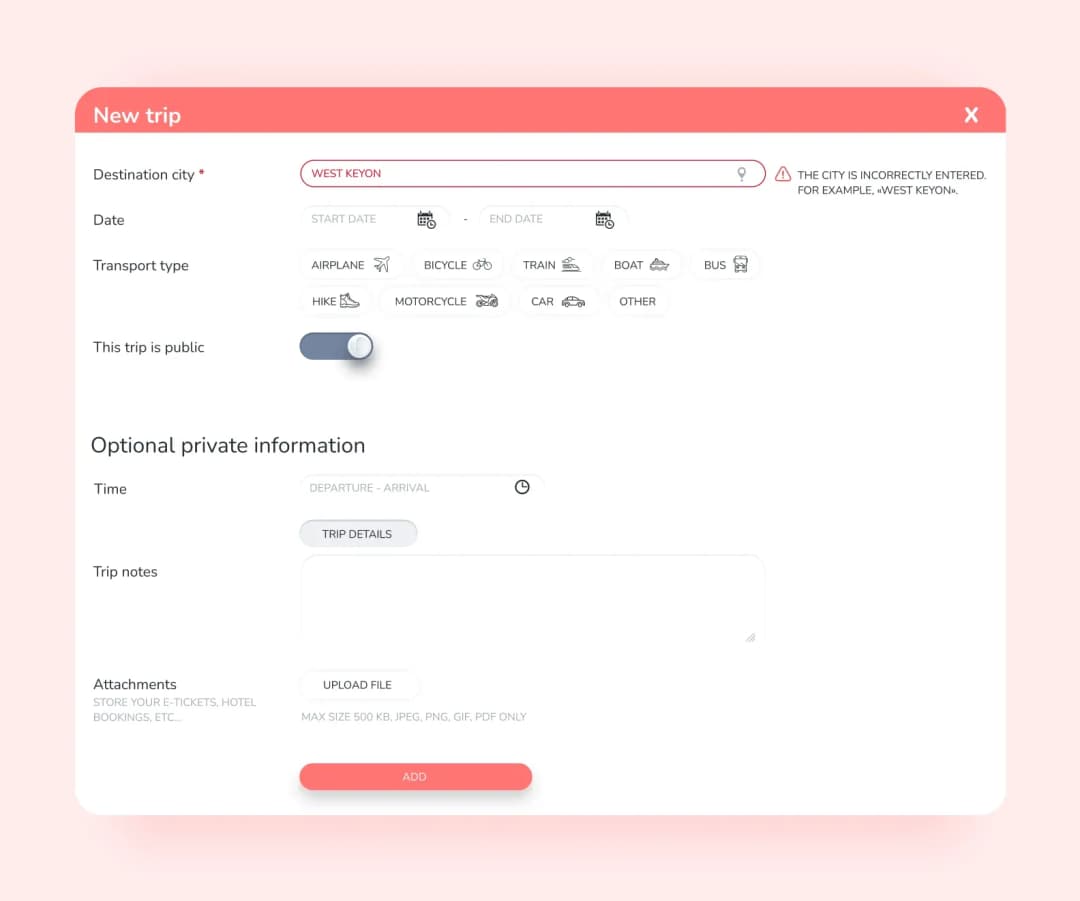 Social media app screenshot