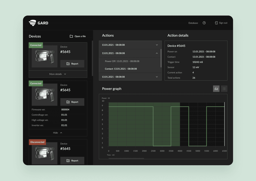 a screen of the Shockers IoT app for desktop, designed and developed by Purrweb
