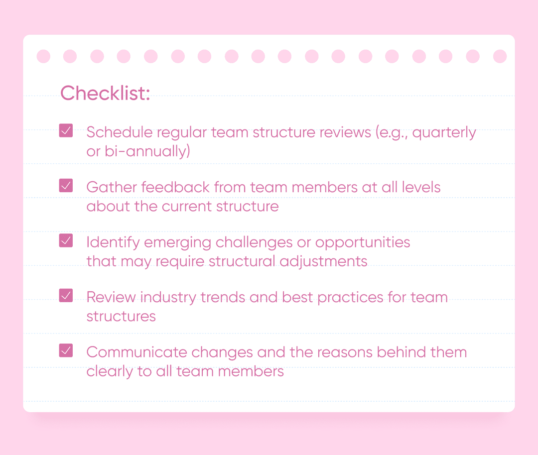 Regularly review and adapt checklist