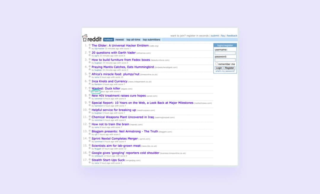 сделать приложение как Reddit