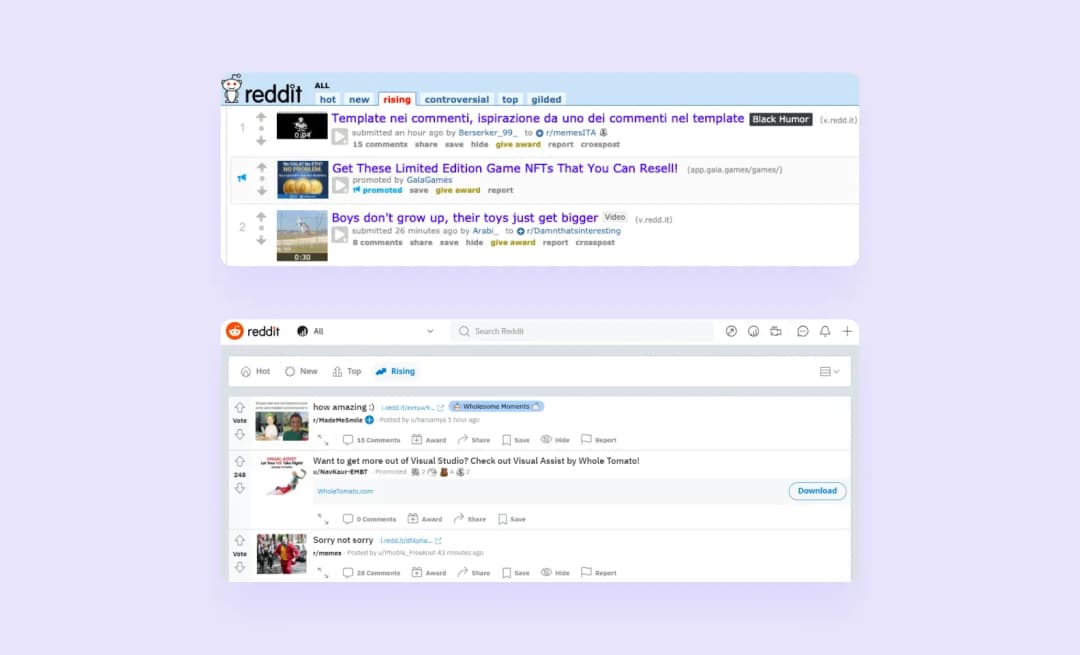 сделать приложение как Reddit