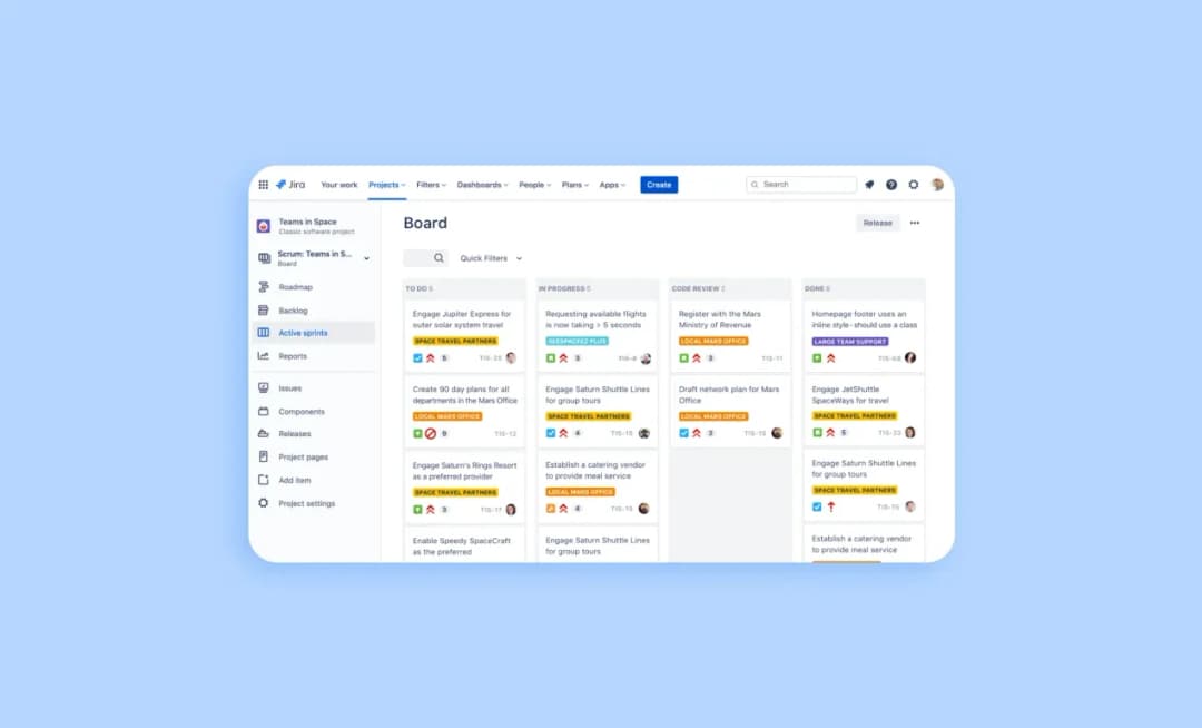 процессы проектного менеджмента на доске jira