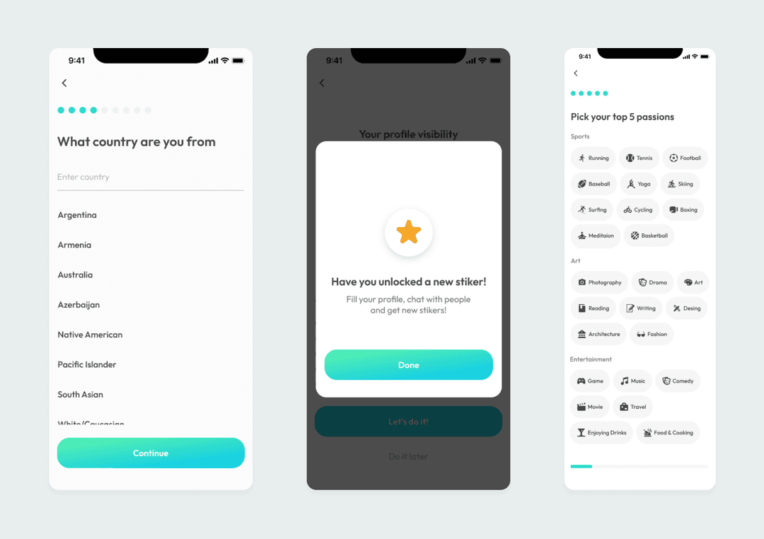 Onboarding: design concept