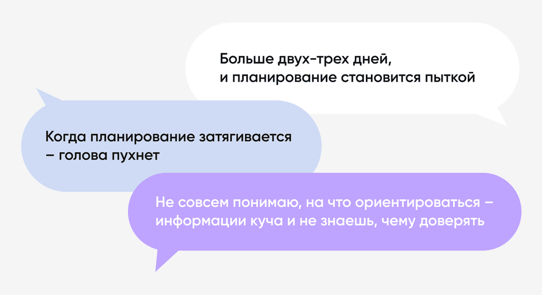 Инсайт 2. От долгого планирования путешественники устают