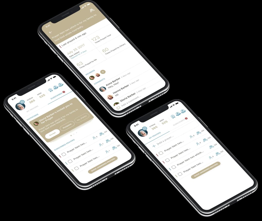 Mobile app user profile screens