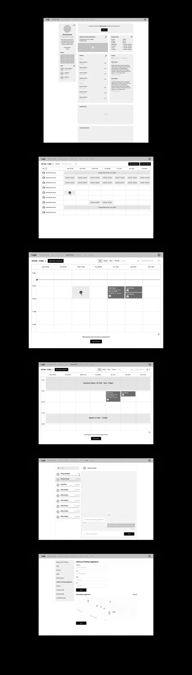 Scheduling and task management application interface