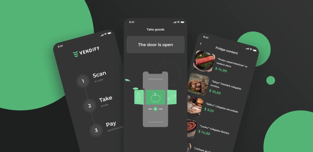 Screenshots of Vendify UI