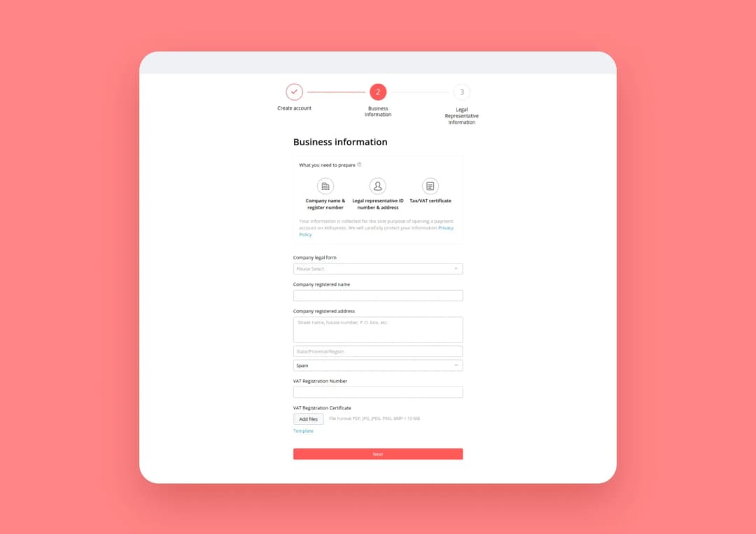 Aliexpress seller profile page