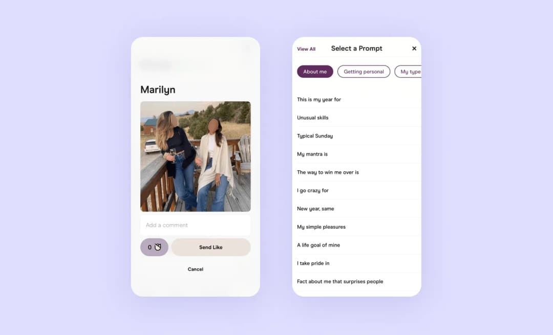 UX/UI design in Hinge