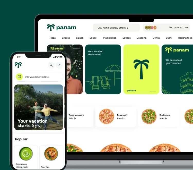 Panam Pizza service screenshots