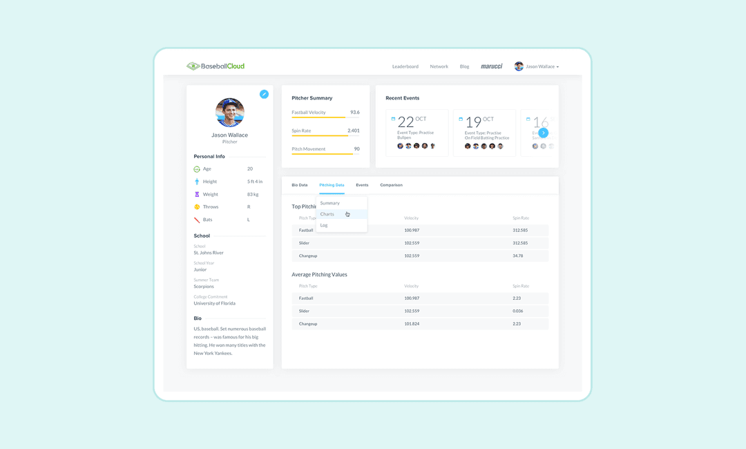 BaseballCloud screenshot
