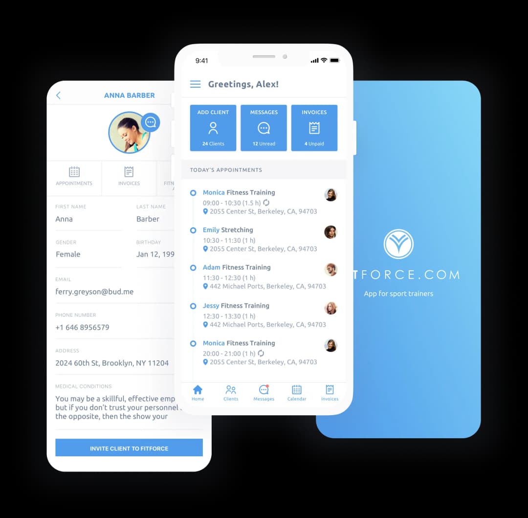 Mobile app interface with appointment scheduling features