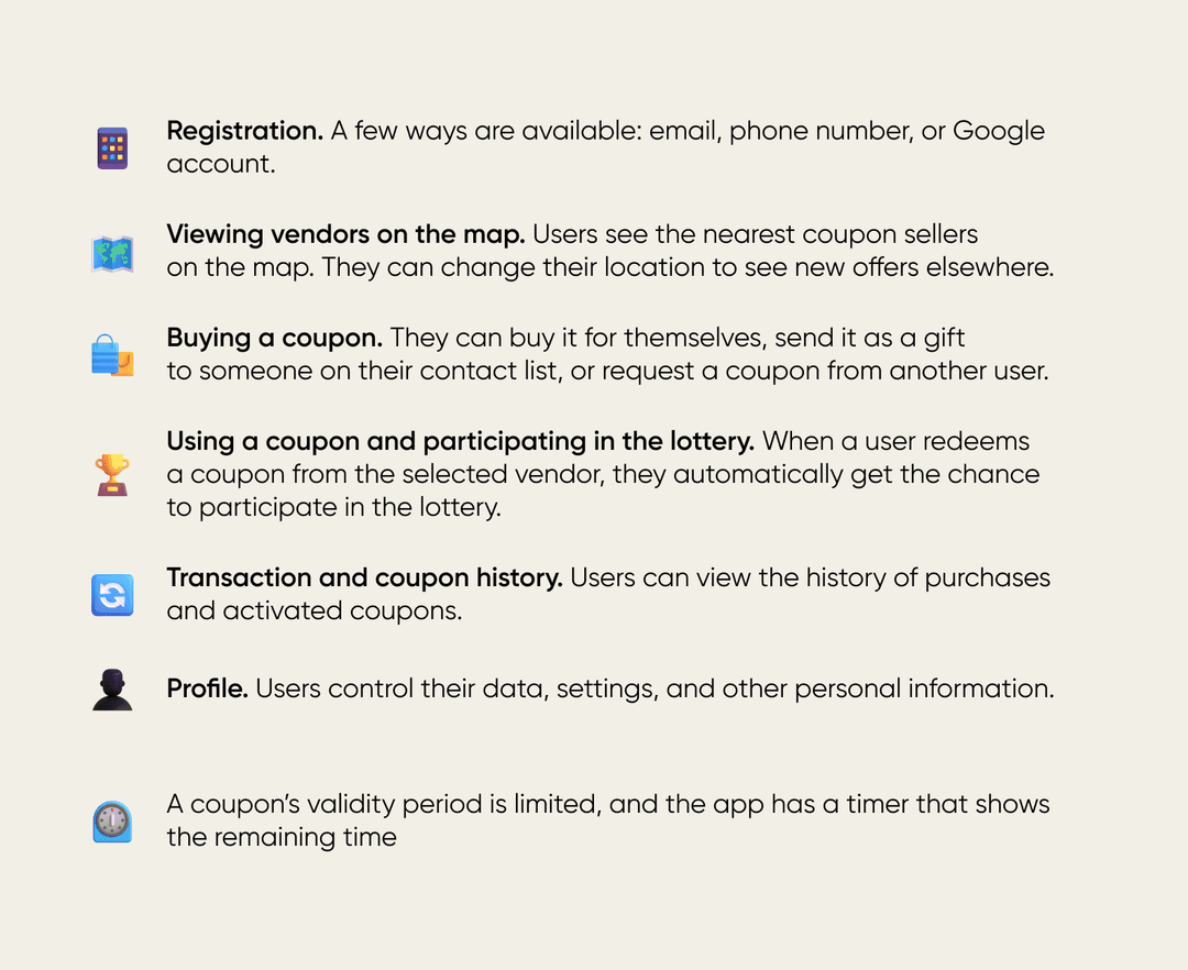 The WAW app’s flow