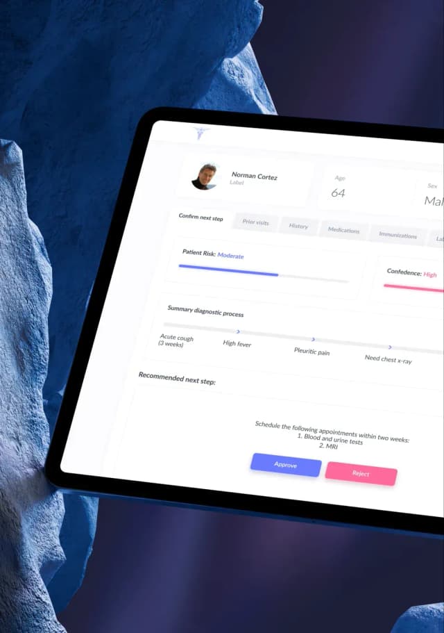 Medical app patient profile screen