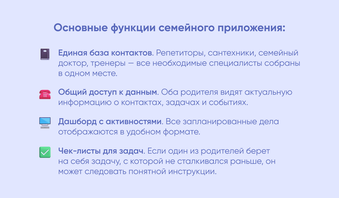 Основные функции приложения