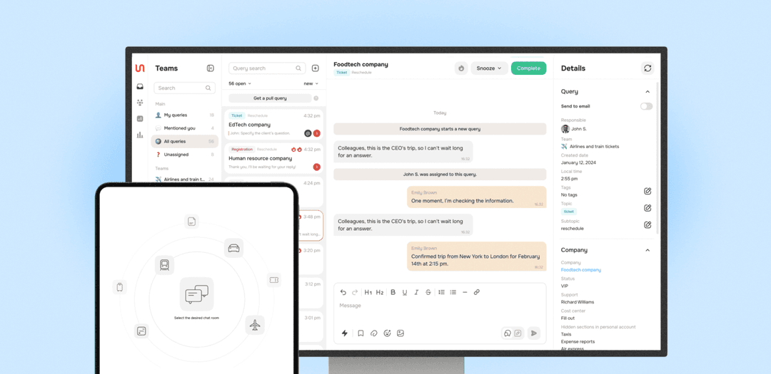 custom chat for support service
