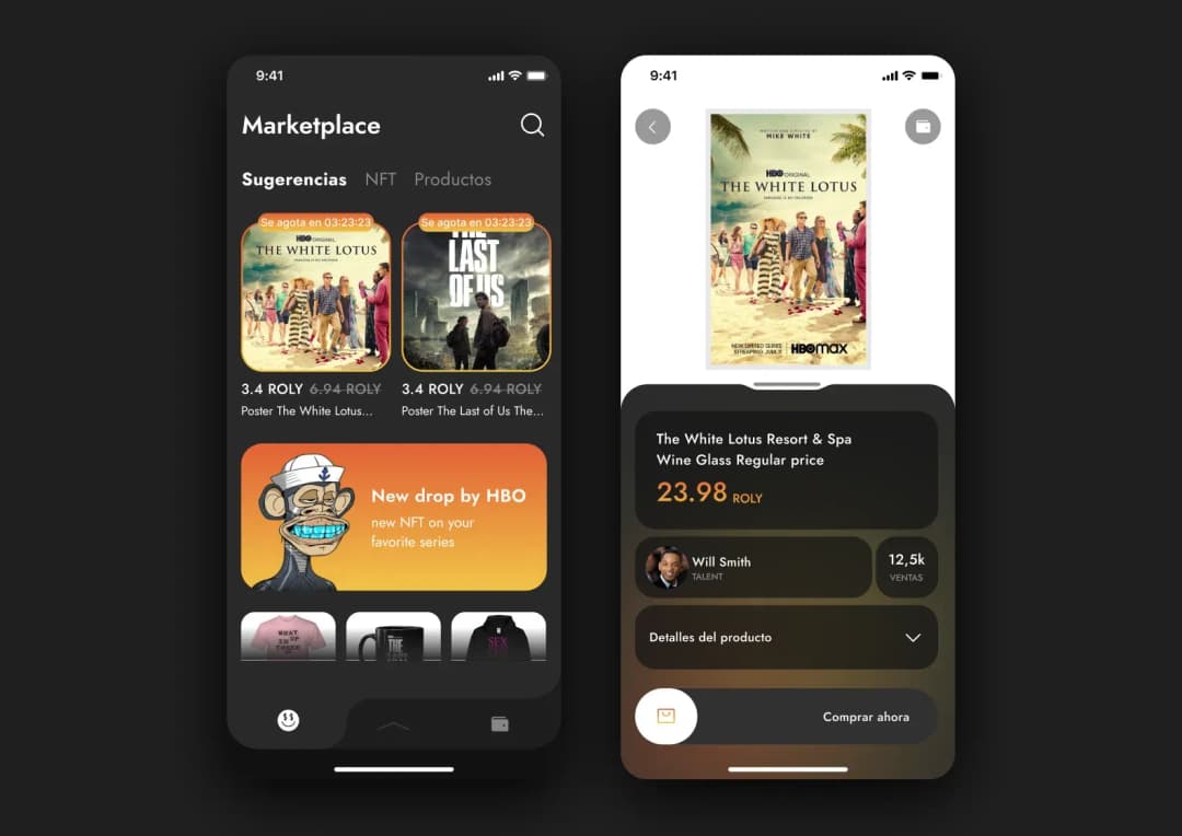 The design of the marketplace in Dosis by Purrweb