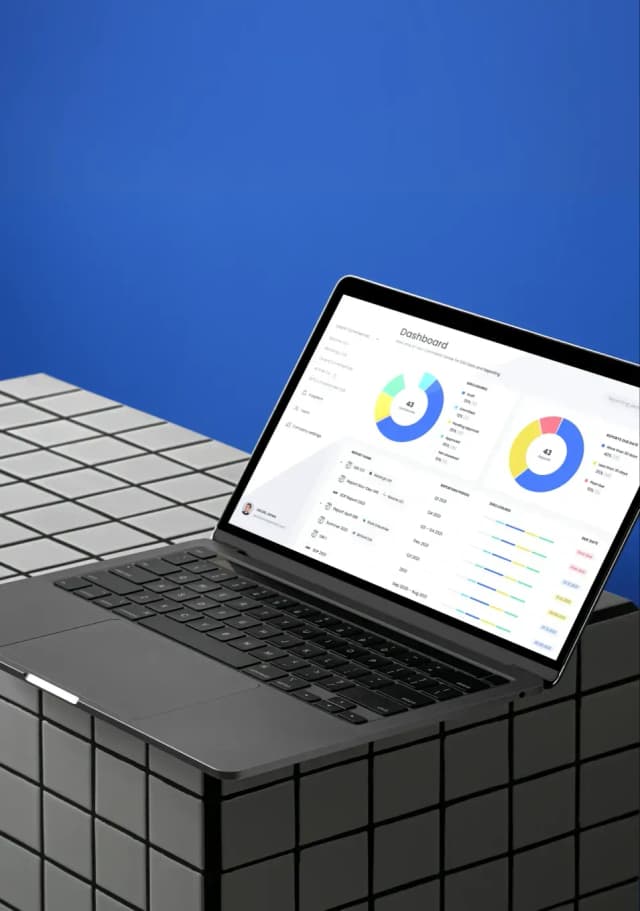 Dashboard analytics on laptop screen