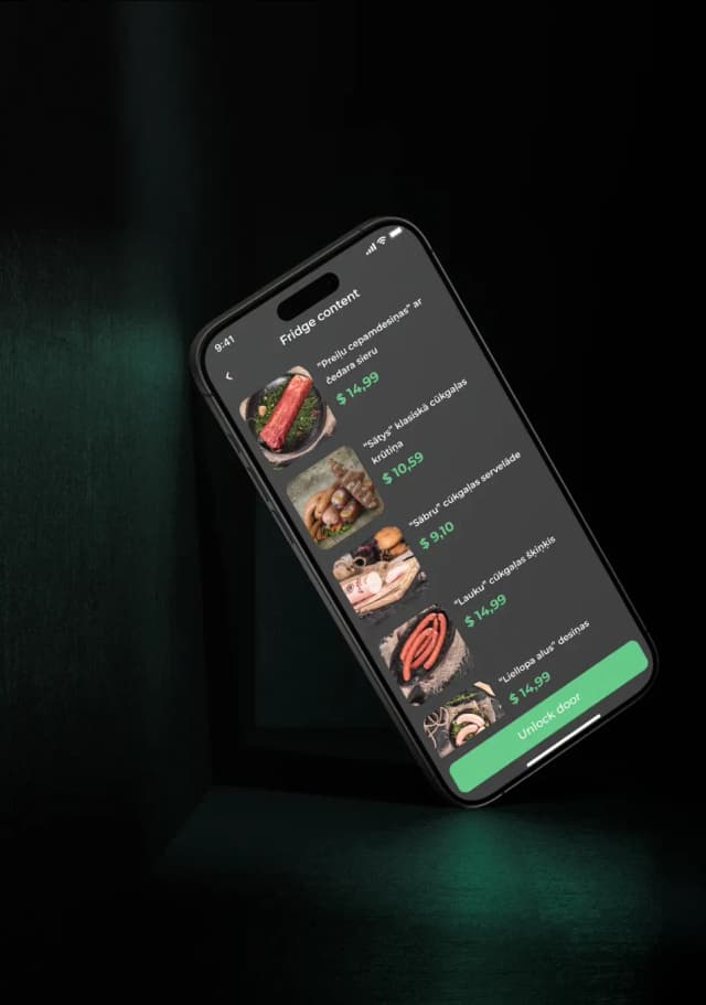 Mobile app fridge content screen