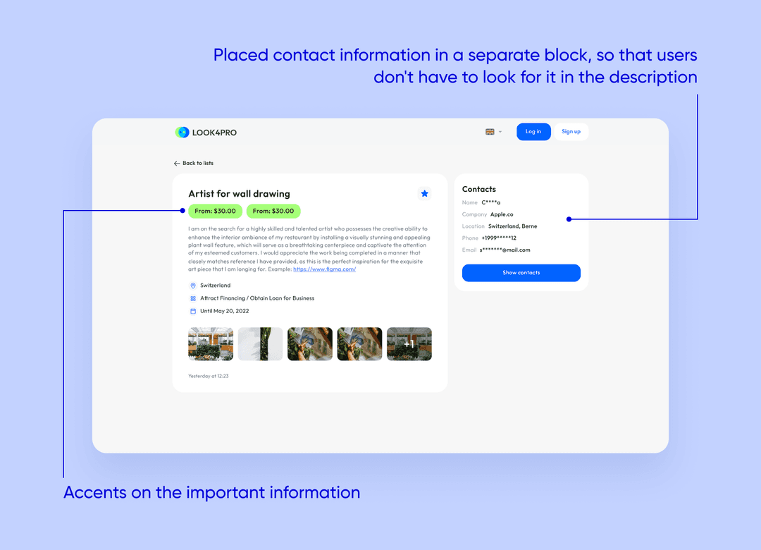 Offer page