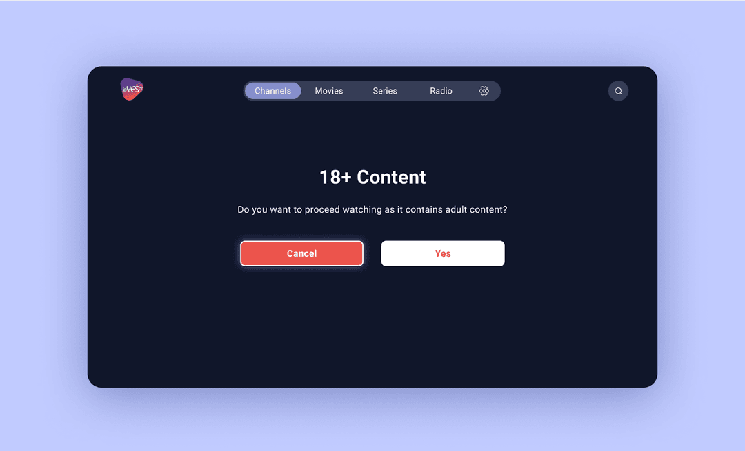 Access settings for the 18+ content
