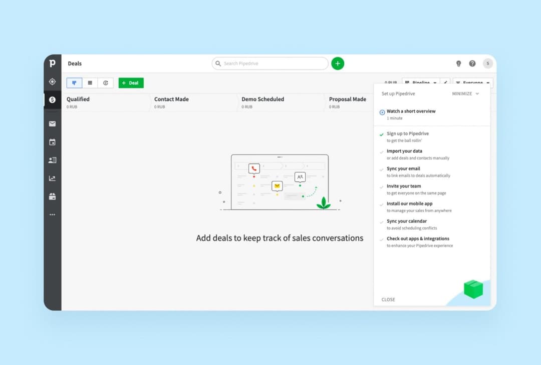 CRM дизайн. Pipedrive