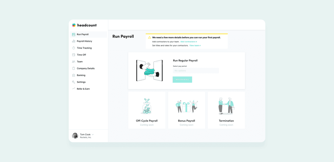 Headcount app screen
