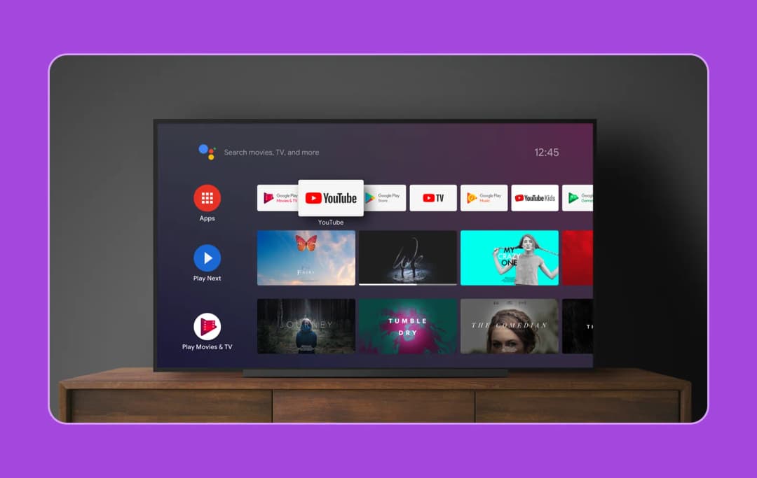 Главный экран Android TV Home
