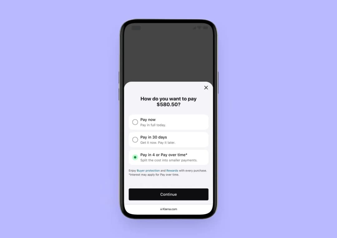 split payment in Klarna