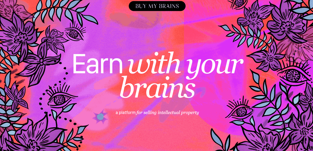 Animated main screen design of the Buy My Brains platform