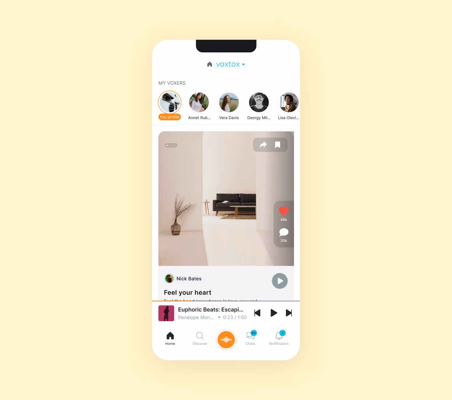 The main page in the light theme