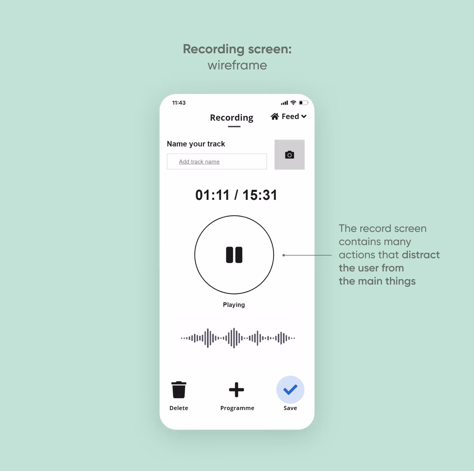 Recording screen: draft