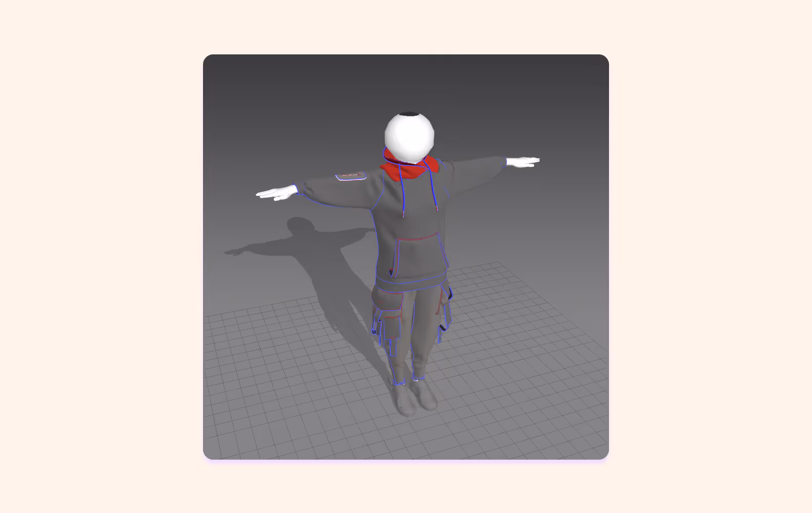 We had to adjust the folds on the clothes to match the model’s movements