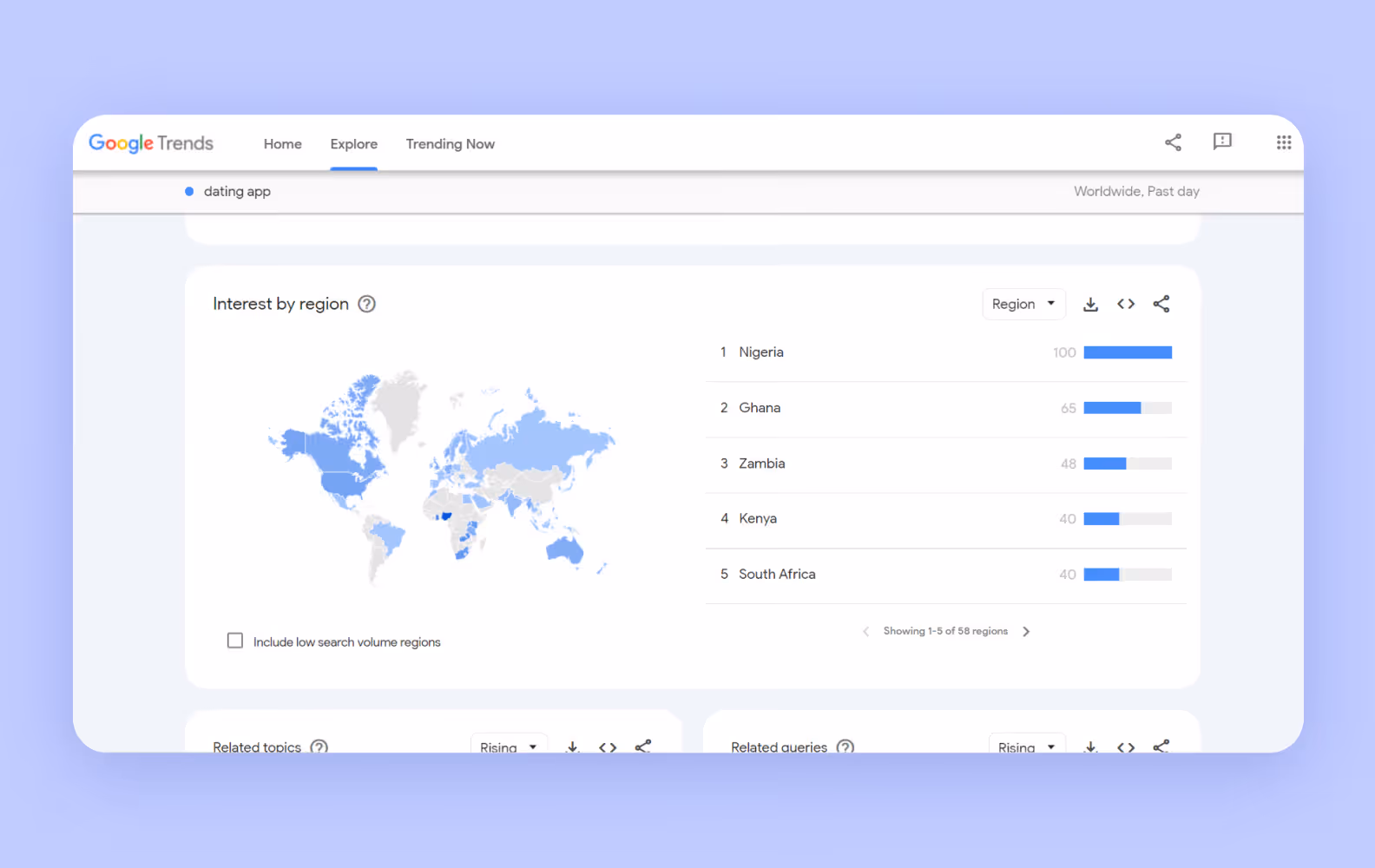 Google Trends map