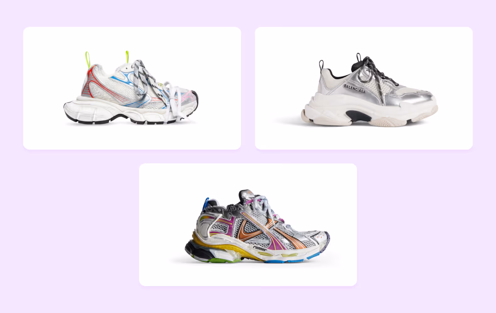 The “real” sneaker references chosen by our project manager