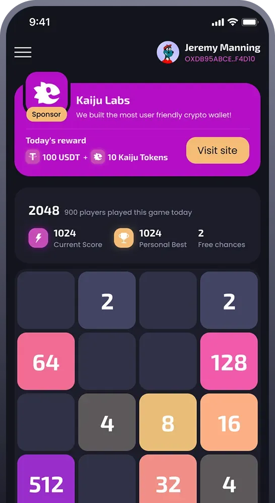 Mobile app game score screen