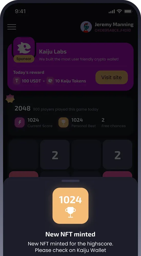 Mobile app notification about NFT minting