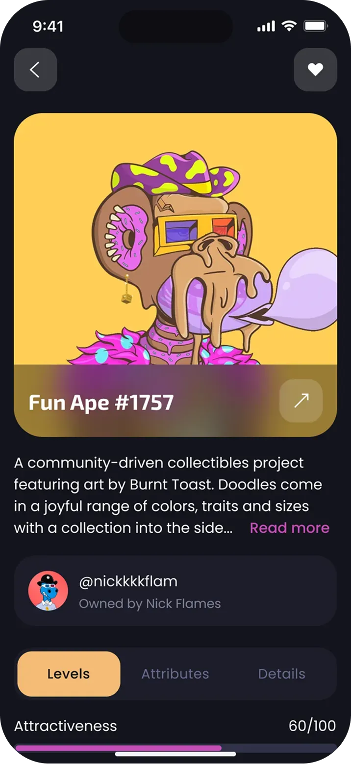 Colorful cartoon ape character with accessories