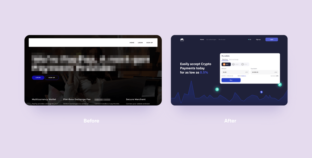 cryptocurrency wallet development: redesign of the project