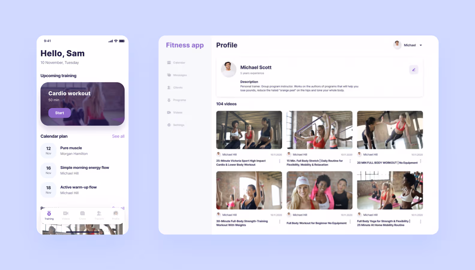 a mobile app for users, and a web app for coaches