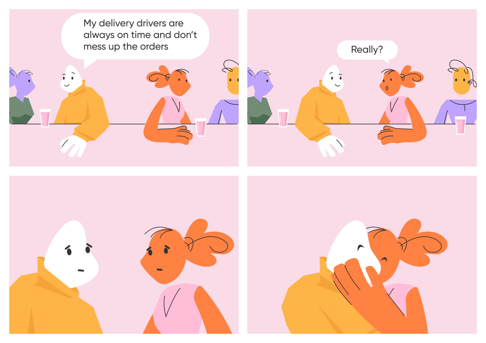 Two people are talking