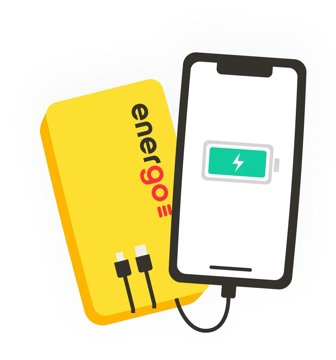 Power bank charging smartphone