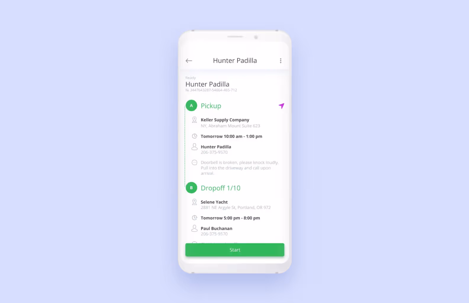 Screenshot of the interface of Cargo app