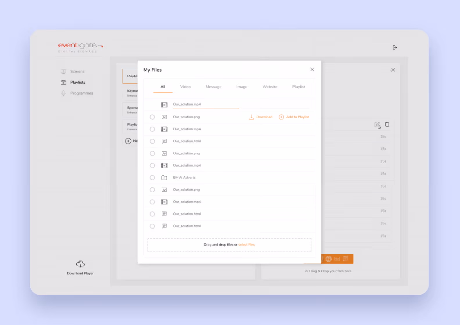 Screenshot of Eventignite admin panel