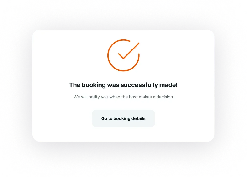 Booking confirmation screen