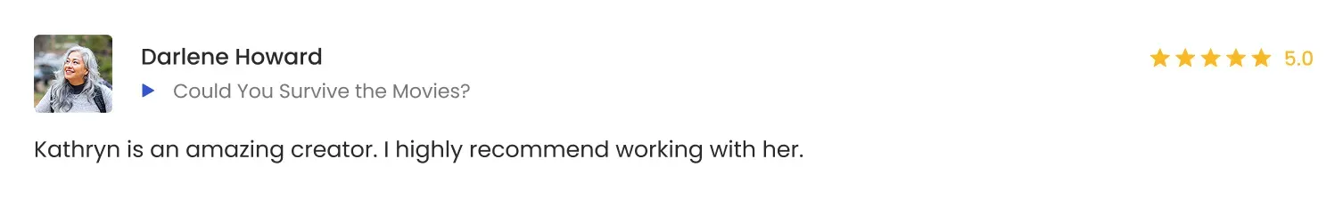 Testimonial from Darlene Howard about Kathryn