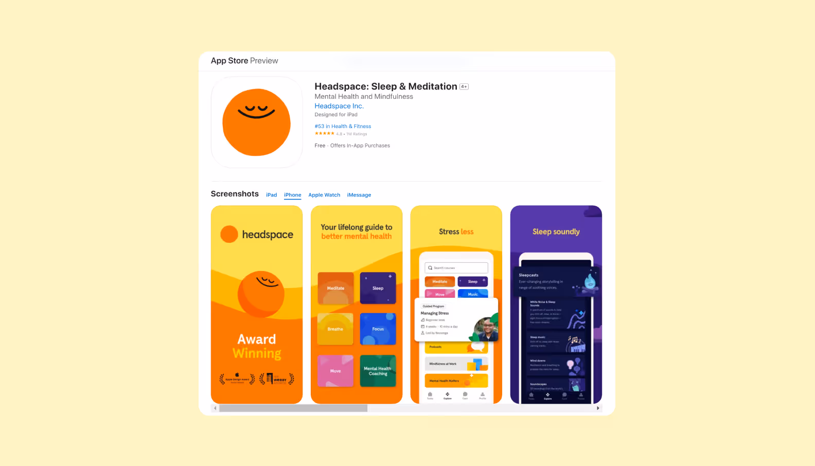 Headspace в App Store