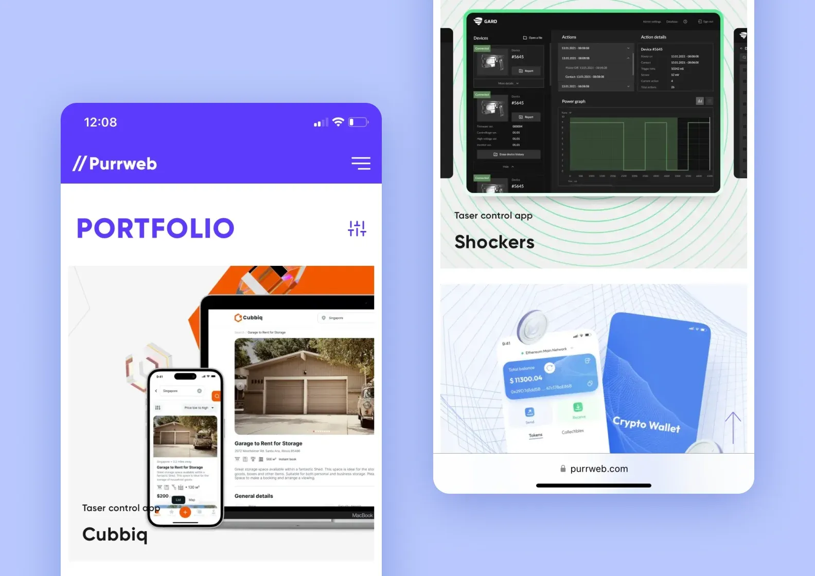 Скриншот портфолио Purrweb